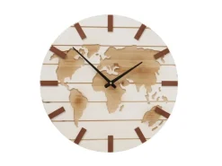 Boltze Home Wanduhr Global Ø 50 cm Creme-Weiß* Geschenkartikel