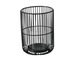 Boltze Home Windlicht Cindy Groß Ø 15 cm x 20 cm Schwarz