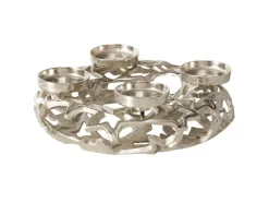 Boltze Kerzenleuchter Sterny Rund 10 cm x 30 cm x 10 cm Silber* Kerzenhalter