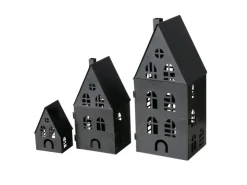 Boltze Laterne Dover 3er Set Schwarz