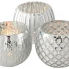 Boltze Selected Windlicht "Ainara" aus Glas in Silber ca. 11 cm in 3 Designs* Windlichter|Kerzenhalter