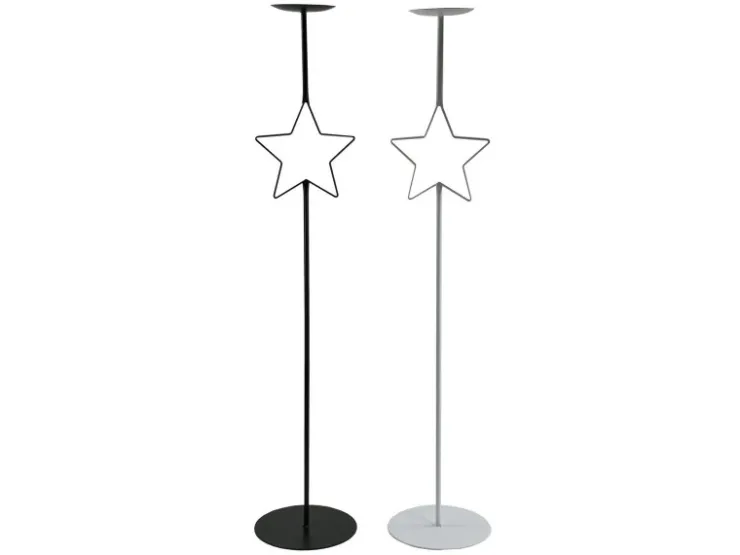 Boltze Stern-Kerzenleuchter Guila Groß 20 cm x 20 cm x 99,5 cm Schwarz