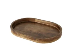 Boltze Tablett Ovolio Groß 23 cm x 35 cm Dunkelbraun