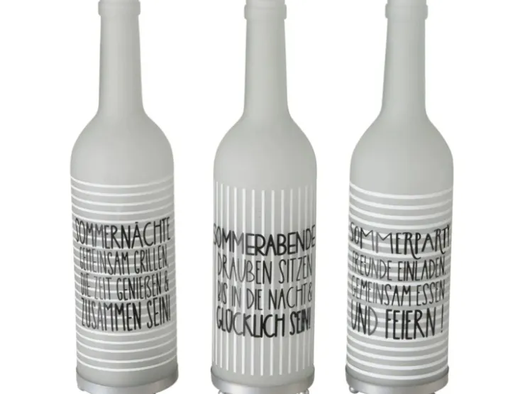 Boltze Teelichthalter Flasche 3-fach sortiert