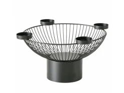 Boltze Windlicht Cindy Rund 17 cm x 33,5 cm x 17 cm Schwarz* Windlichter|Kerzenhalter