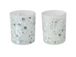 Boltze Windlicht Eukana Klein 2-fach sortiert Ø 7 cm x 8,3 cm Grün