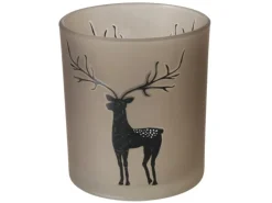 Boltze Windlicht Hirsch Groß 2-fach Sortiert Ø 9 cm x 10 cm Mehrfarbig