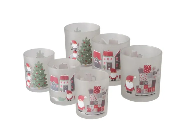 Boltze Windlicht Monti 2-er Set Ø 9 cm x 10,3 cm Mehrfarbig 3-fach sortiert* Windlichter