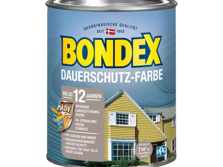 BONDEX Dauerschutz-Farbe seidenglänzend 750 ml* Holzfarben|Außen-Fassadenfarben