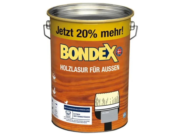 BONDEX Holzlasur für Außen seidenglänzend 4,8 l