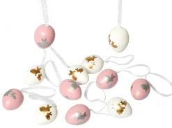 Brauns-Heitmann Behang Eier ca. 4 cm Rosa-Weiß 12 Stück* Ostern