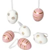 Brauns-Heitmann Behang Eier ca. 6 cm Rosa-Weiß 6 Stück