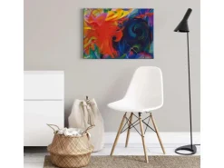 Bricoflor Abstrakte Kunst Leinwand Bild Wandbild In Gemälde Optik Für Wohnzimmer Und Schlafzimmer Buntes Leinwandbild Im Stil Abstrakter Malerei* Wanddekoration