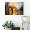 Bricoflor Abstraktes Leinwand Bild In Orange Und Braun Kunstdruck Leinwandbild Im Stil Abstrakter Malerei Wandbild In Gemälde Optik Für Wohnzimmer