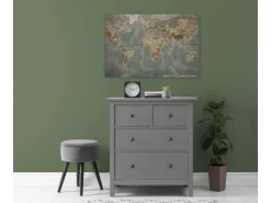 Bricoflor Alte Landkarte Vintage Wandbild Für Wohnzimmer Und Büro Retro Leinwandbild Weltkarte In 120 X 80 Cm Historisch