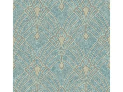 Bricoflor antik Vliestapete Im Jugendstil Vintage Tapete Hellblau Ideal für Flur und Esszimmer Nostalgische Vlies Mustertapete Ornament Der 20er Jahre* Tapetenmuster