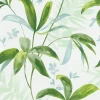 Bricoflor Aquarell Tapete mit Blätter Muster Grüne Vliestapete Blatt Design in Wasserfarben Optik Ranken Mustertapete in Weiß Grün für Schlafzimmer