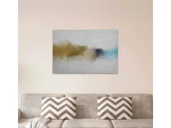 Bricoflor Aquarell Wandbild Modern Skandinavisches Leinwandbild Mit Wasserfarben Motiv Keilrahmen Bild In Weiß Und Gold Auf Canvas Für Büro
