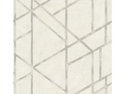 Bricoflor Art Déco Tapete in Weiß Silber 20er Jahre Vliestapete in Betonoptik Helle Mustertapete Geometrisch für Schlafzimmer* Tapetenmuster