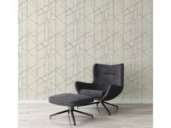 Bricoflor Art Déco Tapete in Weiß Silber 20er Jahre Vliestapete in Betonoptik Helle Mustertapete Geometrisch für Schlafzimmer* Tapetenmuster