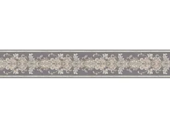 Bricoflor Barock Bordüre 10 Cm Breit Ornament Tapetenbordüre aus Papier und Vinyl Vintage Tapetenborte in Grau und Beige für Wohnzimmer