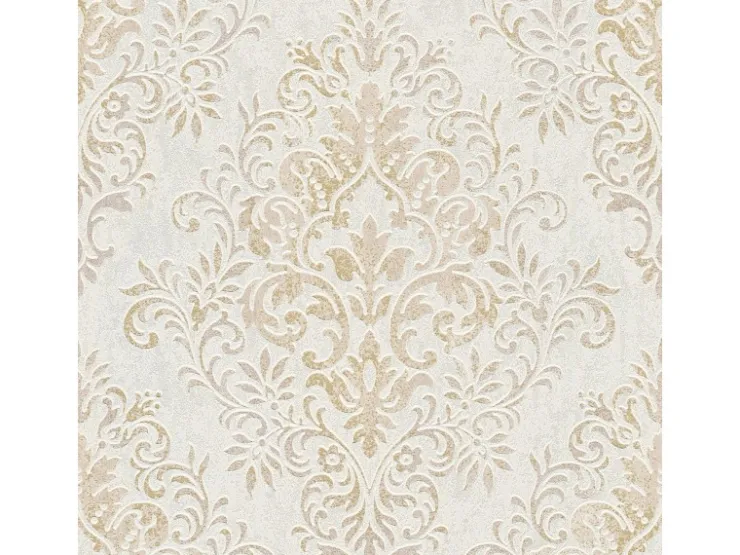 Bricoflor Barock Tapete Weiß Gold Elegante Schlafzimmer und Esszimmer Vliestapete mit Ornament Vintage Wandtapete mit Vinyl Im Nostalgie Stil