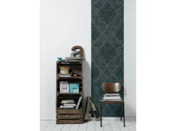 Bricoflor Barock Tapeten Panel anthrazit Tapete Selbstklebend Ideal für Schlafzimmer und Wohnzimmer Vintage Vliestapete mit Ornament als Wandpaneel* Dekorative Tapeten