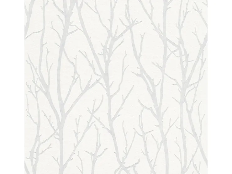Bricoflor Baum Tapete überstreichbar Äste Vliestapete in Weiß Grau für Wohnzimmer und Schlafzimmer Vlies Waldtapete mit Vinyl Ideal Zum überstreichen* Überstreichbare Tapeten