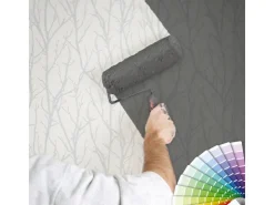 Bricoflor Baum Tapete überstreichbar Äste Vliestapete in Weiß Grau für Wohnzimmer und Schlafzimmer Vlies Waldtapete mit Vinyl Ideal Zum überstreichen* Überstreichbare Tapeten