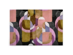 Bricoflor Bild Abstrakte Kunst Rosa Gold Flieder Moderne Kunst Leinwandbild Mit Menschen Für Wohnzimmer Und Esszimmer 90 X 60 Cm* Wanddekoration