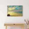 Bricoflor Bild Im Impressionismus Gemälde Stil Maritimes Wandbild Mit Meer Motiv In Hellblau Und Gelb Leinwand Bild Mit Segelschiffen Für Schlafzimmer