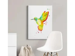 Bricoflor Bild Mit Kolibri Buntes Vogelbild Im Kunst Design Ideal Für Wohnzimmer Und Schlafzimmer Leinwand Bild Mit Vogel Gemalt