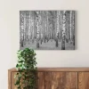Bricoflor Birkenwald Bild Auf Leinwand In Schwarz Weiß Wandbild Mit Wald Motiv Ideal Für Schlafzimmer Und Flur Glattes Leinwandbild Auf Keilrahmen