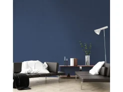 Bricoflor Blaue Tapete in Leinenoptik Moderne Uni Vliestapete in Marineblau für Schlafzimmer Dunkelblaue Vlies Wandtapete mit Vinyl Leinenstruktur* Dekorative Tapeten