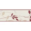 Bricoflor Blätter Bordüre mit Ranken Muster Mediterrane Tapetenborte in Rot und Beige Tapetenbordüre für Wohnzimmer und Schlafzimmer* Bordüren