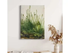 Bricoflor Botanik Bild In Grün Und Beige Leinwand Bild Mit Wiese Ideal Für Wohnzimmer Im Landhausstil Pflanzen Wandbild Im Vintage Stil Im Hochformat* Wanddekoration