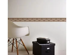Bricoflor Braune Tapetenbordüre Selbstklebend Klassische Tapeten Bordüre mit Geometrischem Muster Vlies Wandbordüre für Küche und Esszimmer* Bordüren
