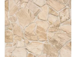 Bricoflor Bruchstein Tapete in 3D Optik Beige Creme Maritime Vliestapete in Steinoptik Naturstein Wandtapete für Küche und Flur* Dekorative Tapeten