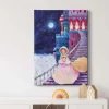 Bricoflor Cinderella Bild Auf Leinwand Mädchenzimmer Wandbild Mit Märchen Motiv In Pink Und Blau Kinderzimmer Leinwand Bild Mit Schloss Und Prinzessin* Wanddekoration