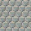 Bricoflor 3D Tapete Geometrisches Muster Vliestapete Blau Türkis Für Schlafzimmer Und Badezimmer Mustertapete In Leinenoptik* Tapetenmuster