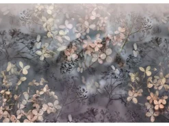 Bricoflor 3D Tapete mit Blumen Vlies Fototapete Floral Ideal für Wohnzimmer und Esszimmer Herbst Blumentapete Modern in Grau Beige* Fototapeten