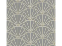 Bricoflor 20er Jahre Tapete in Grau und Gold Art Deco Tapete für Wohnzimmer und Schlafzimmer Elegante Vliestapete mit Geometrischem Muster