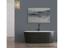 Bricoflor Fischschwarm Wanddeko Leinwandbild In Grau Für Küche Und Badezimmer Maritimes Wandbild Mit Fischen In 120 X 80 Cm Modern* Wanddekoration