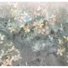 Bricoflor Florale Tapete Transparent Vlies Fototapete mit Blumen im Herbst Moderne Blumentapete in Grau Blau Beige für Esszimmer und Schlafzimmer* Tapezierzubehör|Tapetenmuster