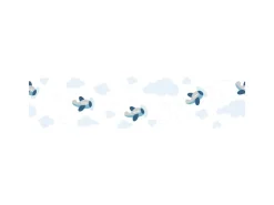 Bricoflor Flugzeug Tapete für Kinder in Blau Kinderzimmer Bordüre Selbstklebend mit Himmel Selbstklebende Tapetenbordüre Ideal für Das Babyzimmer* Bordüren