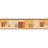 Bricoflor Geometrische Tapeten Bordüre in Orange und Terracotta Esszimmer und Wohnzimmer Tapetenbordüre aus Papier und Vinyl Tapetenborte mit Quadrat* Bordüren