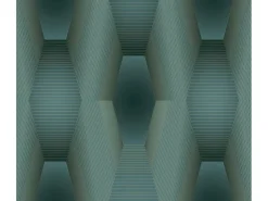 Bricoflor Geometrische Tapete in Petrol Gold 3D Vliestapete Dunkelgrün Ideal für Wohnzimmer und Büro Vlies Fototapete Futuristisch mit Grafik Design* Tapetenmuster