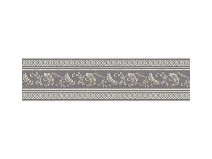 Bricoflor Graue Tapeten Bordüre 17 Cm Breit Ornament Tapetenborte Ideal für Wohnzimmer und Schlafzimmer Barock Tapetenborte in Grau und Beige