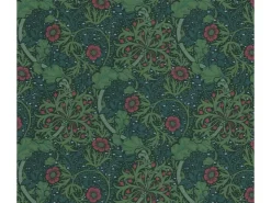 Bricoflor Gründerzeit Tapete Mit Blumen Grün Rot Retro Blumentapete Dunkelgrün Für Schlafzimmer Und Küche Jugendstil Vliestapete