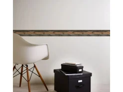 Bricoflor Holz Tapeten Bordüre Selbstklebende Tapetenbordüre in Holzoptik in Grau Braun Breite Wohnzimmer und Küchen Wandbordüre aus Vlies und Vinyl* Bordüren
